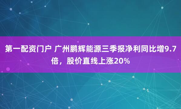 第一配资门户 广州鹏辉能源三季报净利同比增9.7倍，股价直线上涨20%
