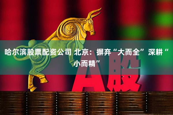 哈尔滨股票配资公司 北京：摒弃“大而全” 深耕“小而精”